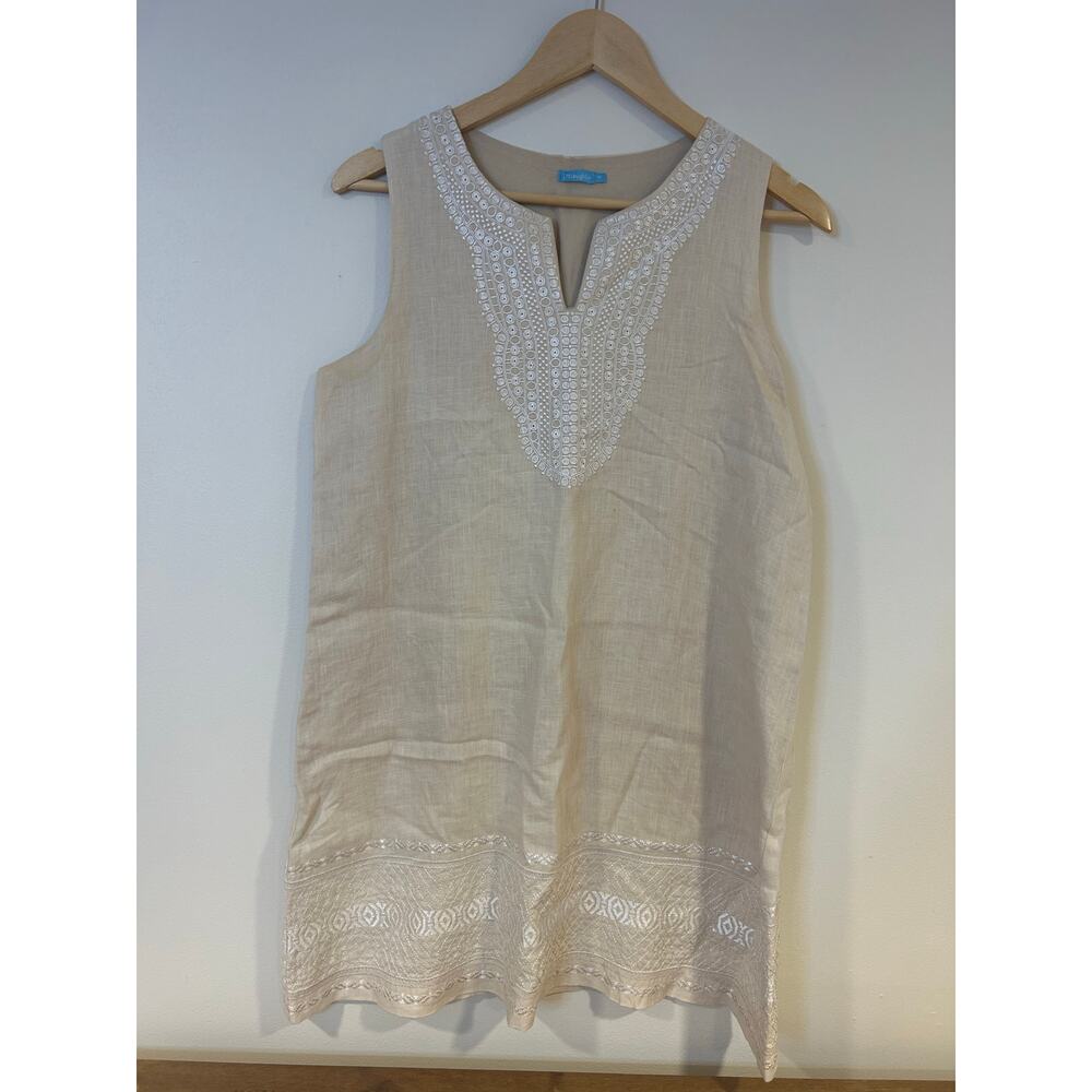 J MCLAUGHLIN Sz M 100% Linen Fully Lined Lightweight Coastal Beach Cottage-Core - Picture 2 of 10